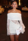Women's Chic Lace Patchwork Off-Shoulder Knit Short Dress