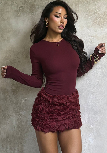 Women Floral Patchwork Long Sleeve Autumn Dress