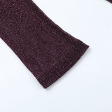 Women Sexy See-Through Off-Shoulder Long Sleeve Autumn Bodycon Dress