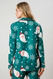 Christmas Women Printed Casual Long-Sleeve Top and Pajama Two-Piece Set