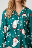 Christmas Women Printed Casual Long-Sleeve Top and Pajama Two-Piece Set