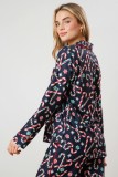 Christmas Women Printed Casual Long-Sleeve Top and Pajama Two-Piece Set