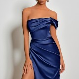 Women Fall Off-Shoulder Slit Dress