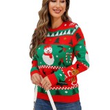 Knitted Sweater Autumn & Winter Christmas Cartoon Jacquard Pullover Top