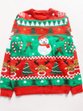 Knitted Sweater Autumn & Winter Christmas Cartoon Jacquard Pullover Top