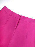 V-Neck Beaded Slim Waist Long Sleeve Blazer & High-Waist Straight Pants Two-Piece Set