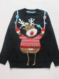 Cartoon Jacquard Knitted Top Autumn & Winter Loose Christmas Sweater