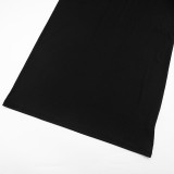 Women's Sexy Hollow Out Round Neck Long Sleeve Open Waist Slim Maxi Dress