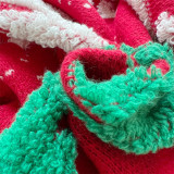 Autumn & Winter Christmas Tree Jacquard Round Neck Long Sleeve Knitted Pullover Sweater