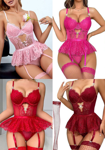 Sexy Lingerie Rhinestone Seductive Bodysuit Set