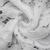 Autumn Sexy Lace See-Through Tight Fitting Long Sleeve Zipper Jumpsuit