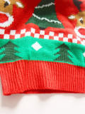 Knitted Sweater Autumn & Winter Christmas Cartoon Jacquard Pullover Top