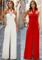 Women Summer Sexy Halter Neck Strapless Jumpsuit