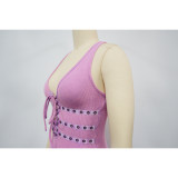 Women Washed Sleeveless Ribbed Jumpsuit