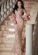 Women Bandage Beaded Fishtail Formal Party Maxi Evening Dress