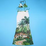 Women Sexy Beach Print Bikini Swimsuit Two-Piece Set