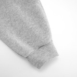 Women Fall/Winter Solid Casual Long-Sleeved Hoodies and Shorts Two-Piece Set