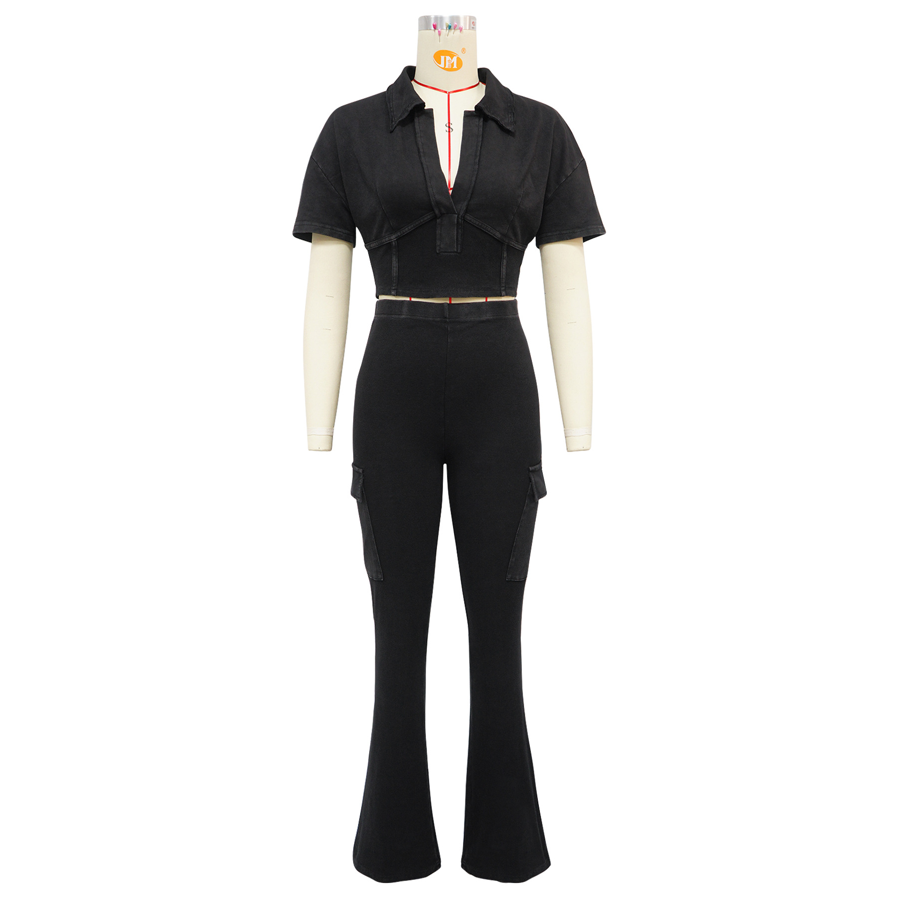 Women Sport Short-Sleeved Top and Pant Two-Piece Set