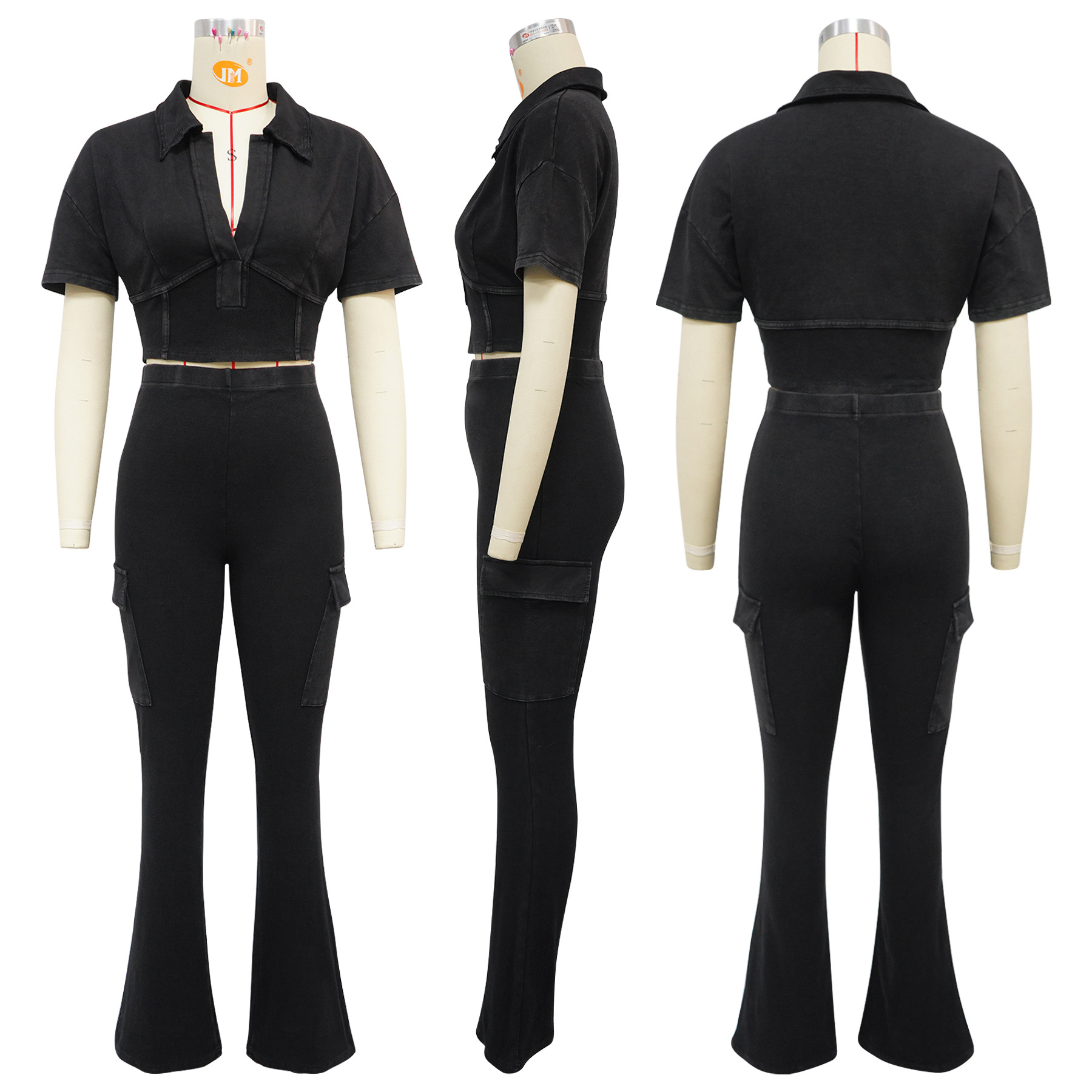 Women Sport Short-Sleeved Top and Pant Two-Piece Set