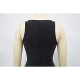 Women Washed Sleeveless Ribbed Jumpsuit