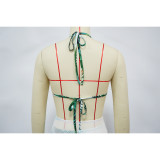 Women Sexy Beach Print Bikini Swimsuit Two-Piece Set