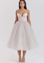 Women Sexy Strapless Backless Casual Christmas Formal Party Dress