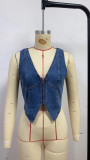 women's sleeveless v-neck Denim vest