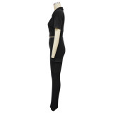 Women Sport Short-Sleeved Top and Pant Two-Piece Set