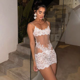 Women Sexy See-Through Lace Bodycon Dress