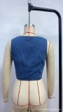 women's sleeveless v-neck Denim vest