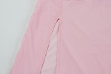 Summer Women's Fashion Chic Sexy Ruffle Strapless Slit Long Dress