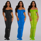 Women's Fashion Elegant Mesh Ruffle Slim Fit Bodycon Dress