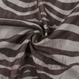 Autumn Women's Zebra Print Long Sleeve See-Through Leopard Print Shirt