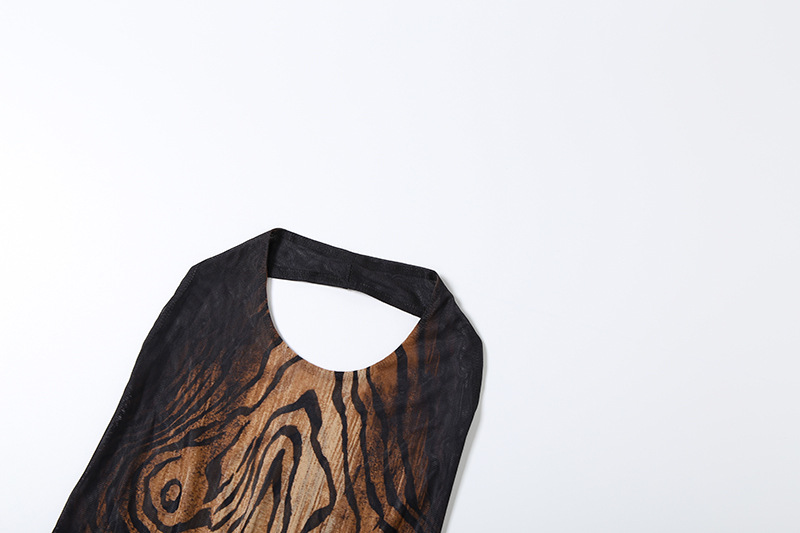 Autumn Women's Graffiti Print Sleeveless Halter Tank Top Tight Fitting Pants Set