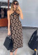 Women's Cut-Out Slit Halter Neck Low Back Beach Bohemian Long Evening Gown