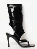 Women Sexy Black Cutout Sexy Prom High-Heeled Sandals