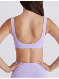 Women's Sexy Removable Seamless Color-Blocking Knot Front Tank Sports Bra