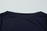Summer Women's Fashion Chic Solid Round Neck Slim Fit Slit Dress