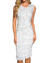 Summer Women's Solid Color Sexy Sleeveless Bodycon Chic Dress Summer Women's Solid Color Sexy Sleeveless Bodycon Chic Dress