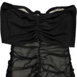 Women's Fashion Elegant Mesh Ruffle Slim Fit Bodycon Dress