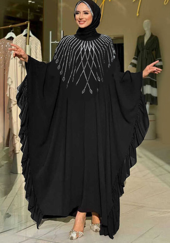 Summer Women's Fashion Beaded Casual Loose Dubai Dress