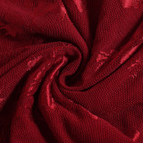 Summer Women's Low Back Lace-Up Mesh Jacquard Off Shoulder Bodycon Dress