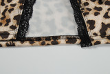 Summer Women's Sexy Leopard Print Lace Tie-Up Shirt