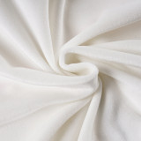 Women American-Style Fall/Winter Sport Velvet Letter Print Fur Collar Hooded Long-Sleeved Jacket and Pants Two-Piece Set