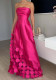 Women's Patchwork Sequined Satin Sexy Strapless High-Waisted Evening Gown