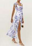 Summer Women's Floral Slit Strap Long Dress