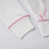 Women American-Style Fall/Winter Sport Velvet Letter Print Fur Collar Hooded Long-Sleeved Jacket and Pants Two-Piece Set