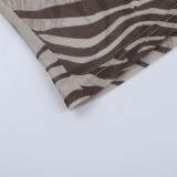 Autumn Women's Zebra Print Long Sleeve See-Through Leopard Print Shirt