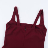 Women's Strapless Square Neck Sexy Low Back Slim Waist Chic Maxi Dress