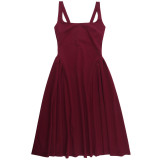 Women's Strapless Square Neck Sexy Low Back Slim Waist Chic Maxi Dress